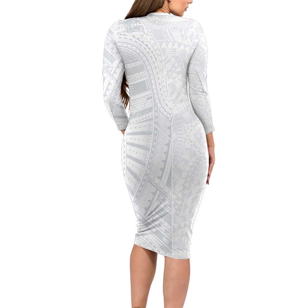 Lotu Tamaiti Family Matching Long Sleeve Bodycon Dress and Hawaiian Shirt Traditional Samoan Art Tattoos LT03 - Polynesian Pride