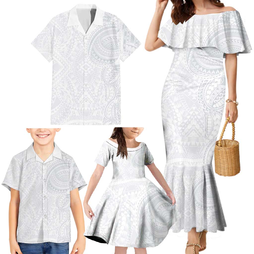 Lotu Tamaiti Family Matching Mermaid Dress and Hawaiian Shirt Traditional Samoan Art Tattoos - Polynesian Pride