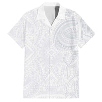 Lotu Tamaiti Family Matching Off The Shoulder Long Sleeve Dress and Hawaiian Shirt Traditional Samoan Art Tattoos LT03 Dad's Shirt - Short Sleeve White - Polynesian Pride