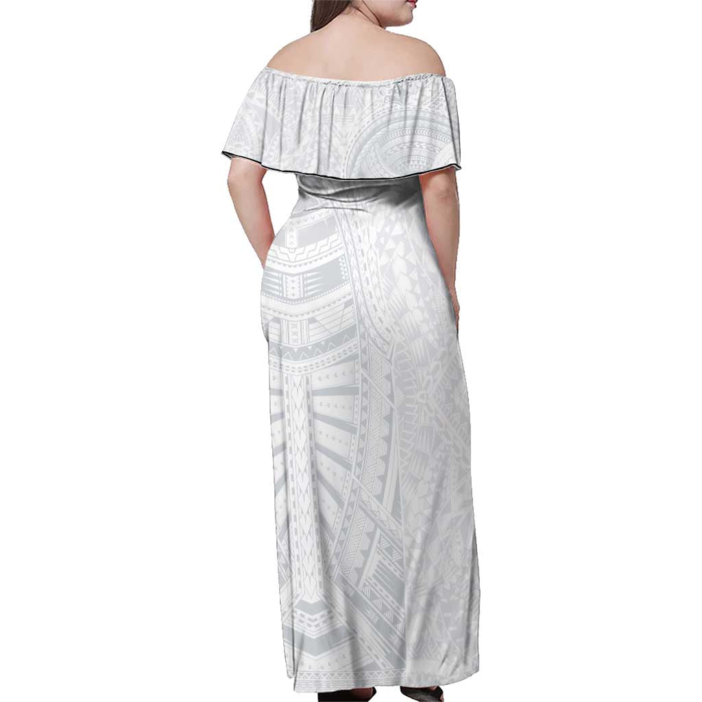 Lotu Tamaiti Family Matching Off Shoulder Maxi Dress and Hawaiian Shirt Traditional Samoan Art Tattoos LT03 - Polynesian Pride