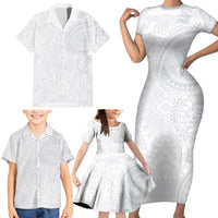 Lotu Tamaiti Family Matching Short Sleeve Bodycon Dress and Hawaiian Shirt Traditional Samoan Art Tattoos LT03 - Polynesian Pride