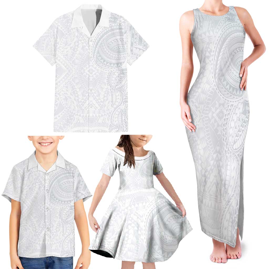 Lotu Tamaiti Family Matching Tank Maxi Dress and Hawaiian Shirt Traditional Samoan Art Tattoos LT03 - Polynesian Pride