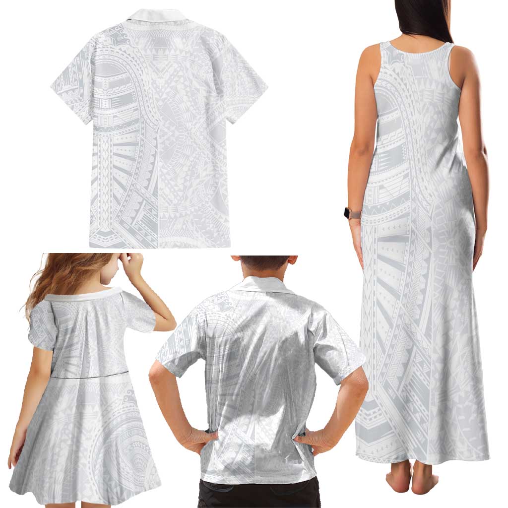 Lotu Tamaiti Family Matching Tank Maxi Dress and Hawaiian Shirt Traditional Samoan Art Tattoos LT03 - Polynesian Pride