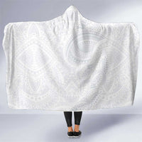 Lotu Tamaiti Hooded Blanket Traditional Samoan Art Tattoos LT03 One Size White - Polynesian Pride
