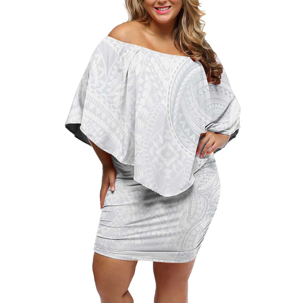 Lotu Tamaiti Off Shoulder Short Dress Traditional Samoan Art Tattoos - Polynesian Pride