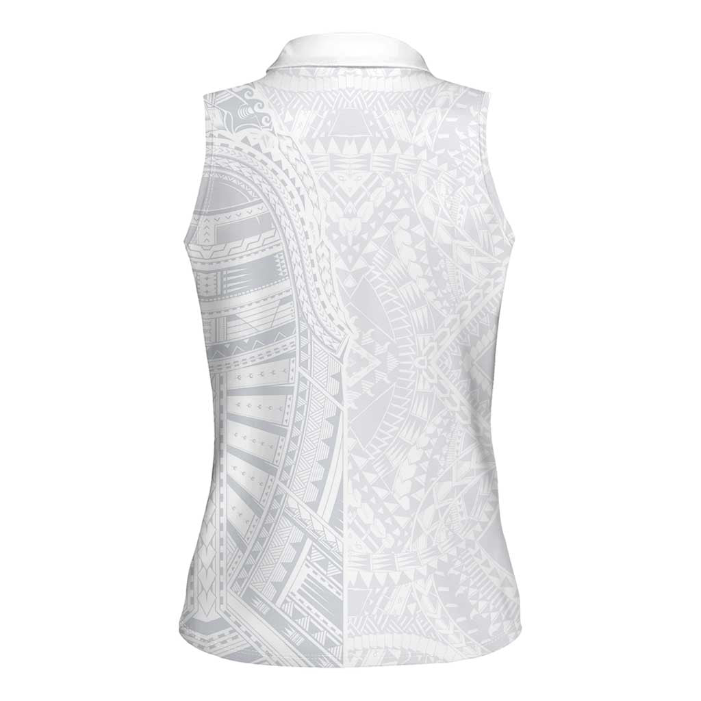Lotu Tamaiti Women Sleeveless Polo Shirt Traditional Samoan Art Tattoos - Polynesian Pride