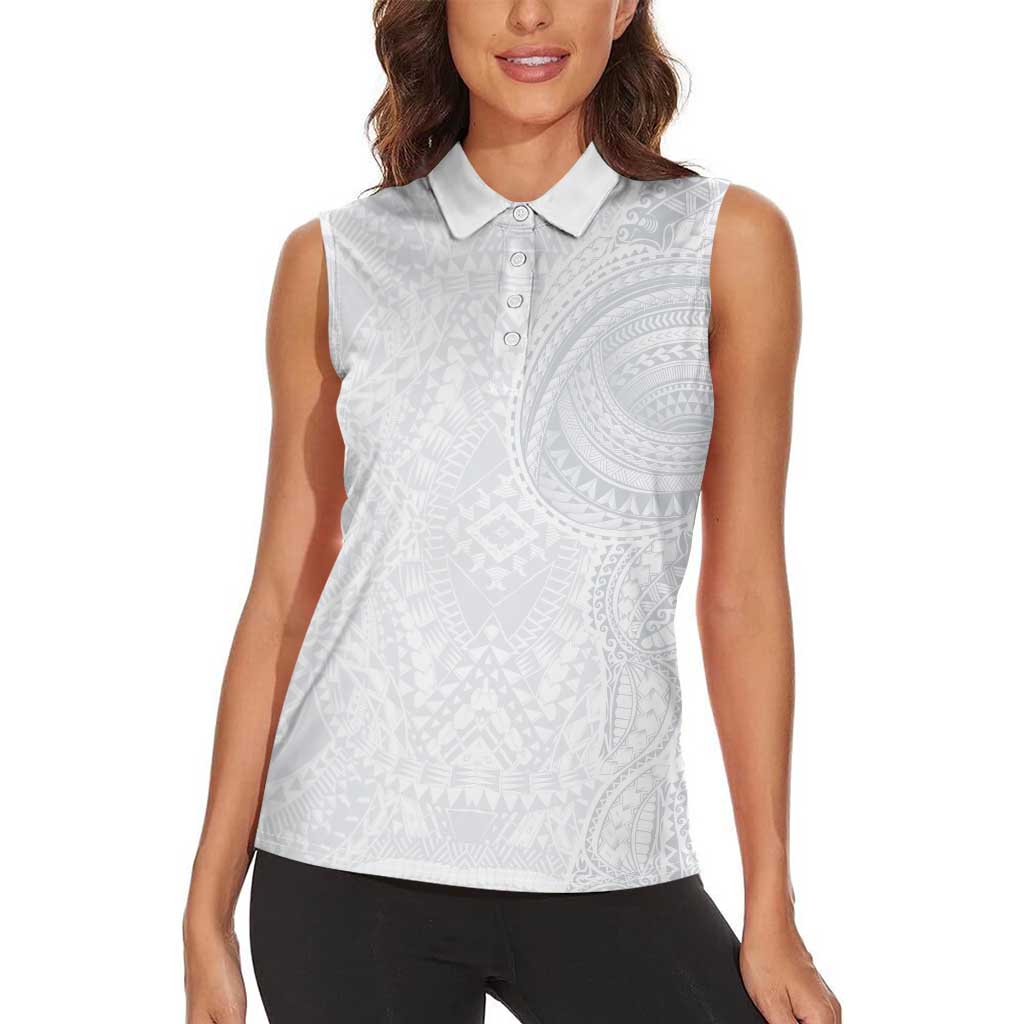 Lotu Tamaiti Women Sleeveless Polo Shirt Traditional Samoan Art Tattoos - Polynesian Pride