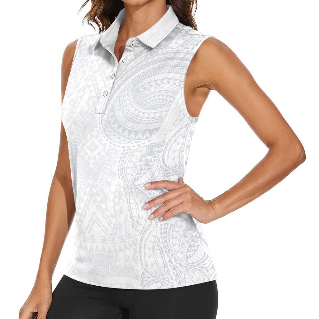 Lotu Tamaiti Women Sleeveless Polo Shirt Traditional Samoan Art Tattoos - Polynesian Pride