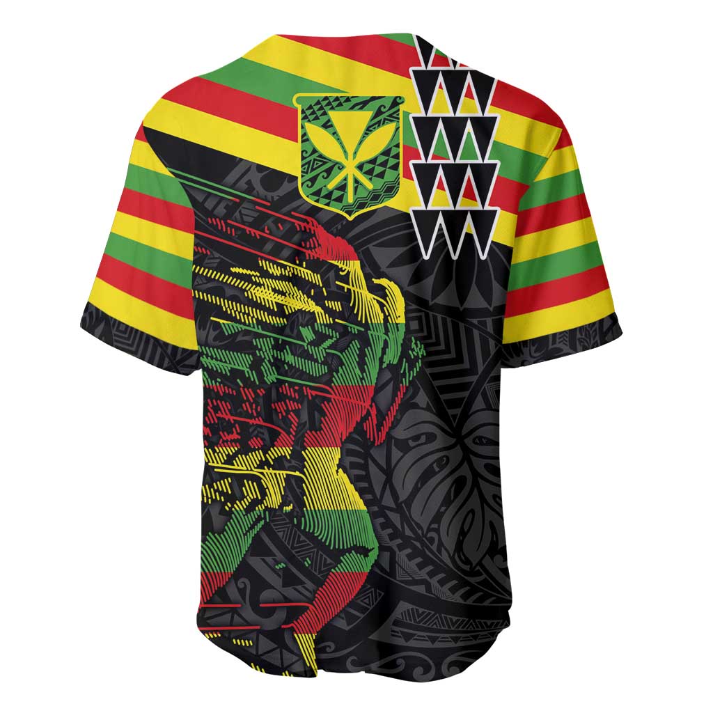 Kanaka Maoli Running Baseball Jersey Kakau Pattern with Kanaka Maoli Flag Color LT03 - Polynesian Pride