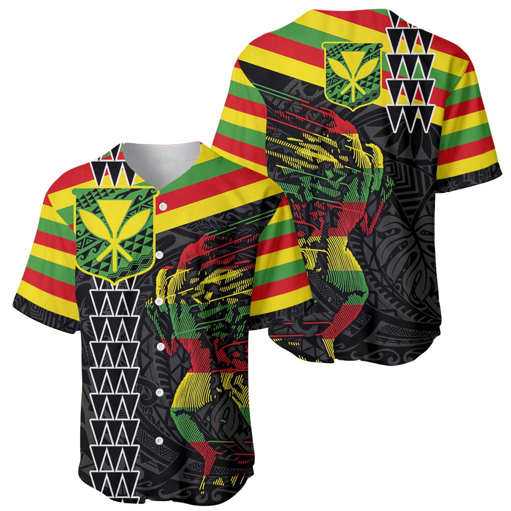 Kanaka Maoli Running Baseball Jersey Kakau Pattern with Kanaka Maoli Flag Color LT03 - Polynesian Pride