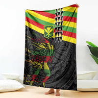 Kanaka Maoli Running Blanket Kakau Pattern with Kanaka Maoli Flag Color LT03 - Polynesian Pride
