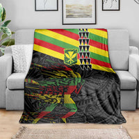Kanaka Maoli Running Blanket Kakau Pattern with Kanaka Maoli Flag Color LT03 - Polynesian Pride