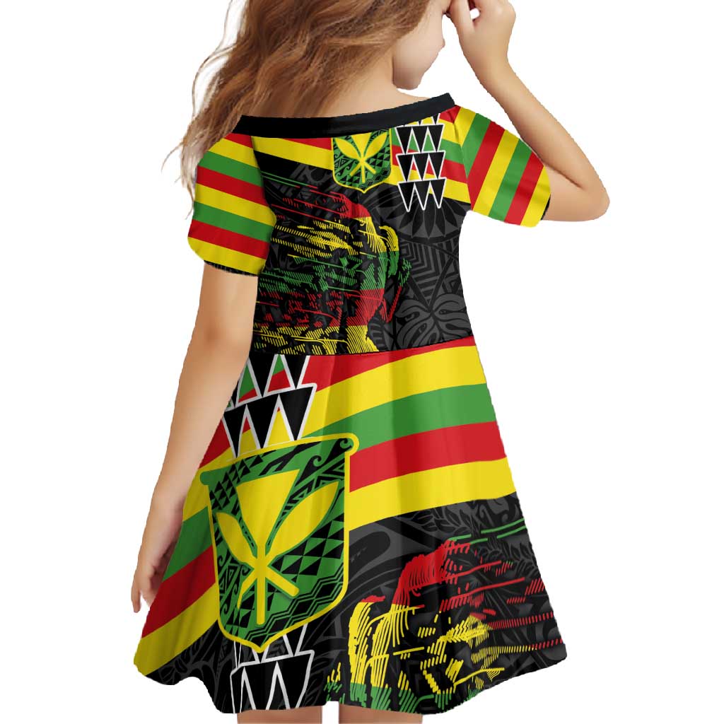 Kanaka Maoli Running Family Matching Mermaid Dress and Hawaiian Shirt Kakau Pattern with Kanaka Maoli Flag Color LT03 - Polynesian Pride
