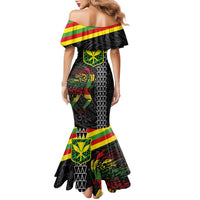 Kanaka Maoli Running Family Matching Mermaid Dress and Hawaiian Shirt Kakau Pattern with Kanaka Maoli Flag Color LT03 - Polynesian Pride