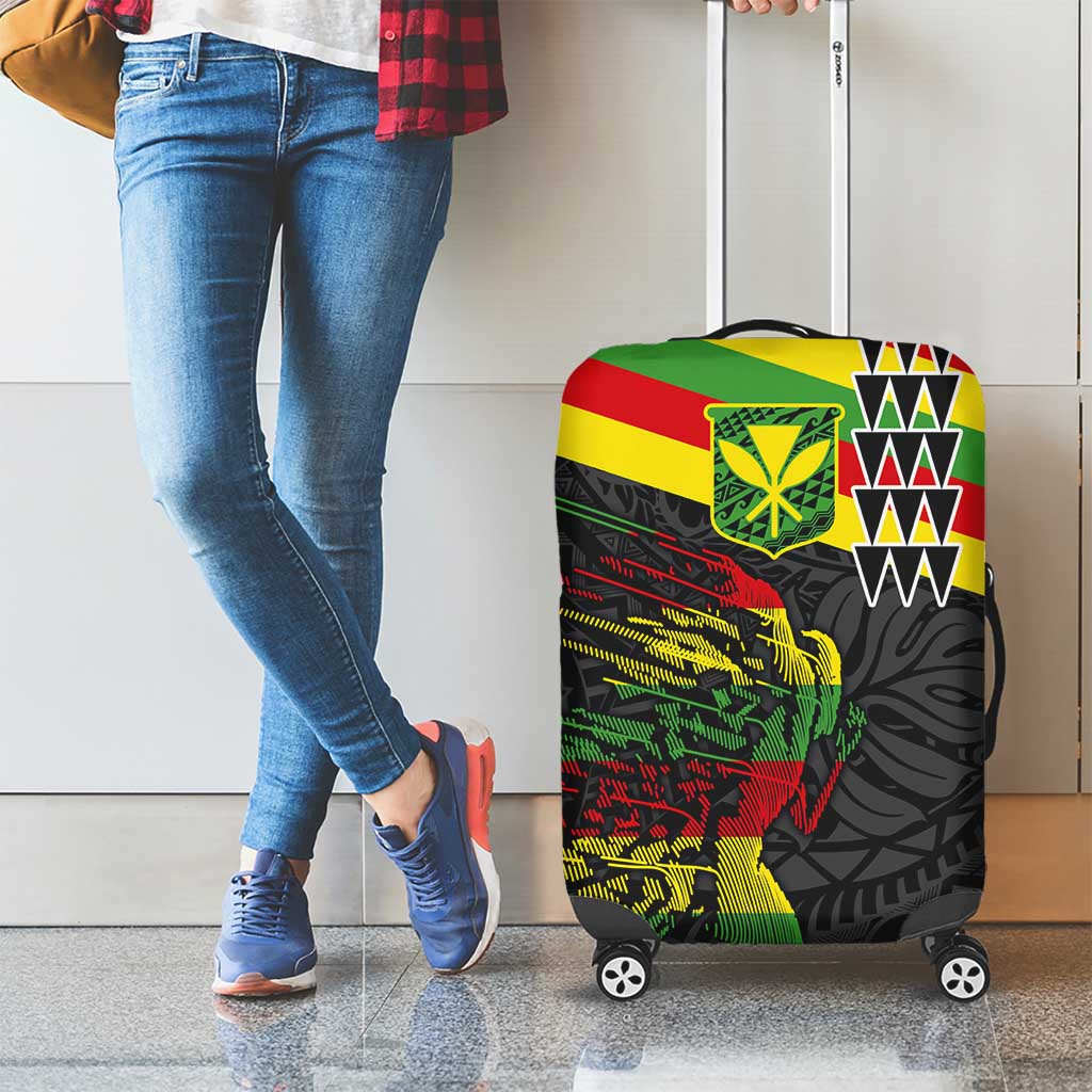 Kanaka Maoli Running Luggage Cover Kakau Pattern with Kanaka Maoli Flag Color LT03 - Polynesian Pride
