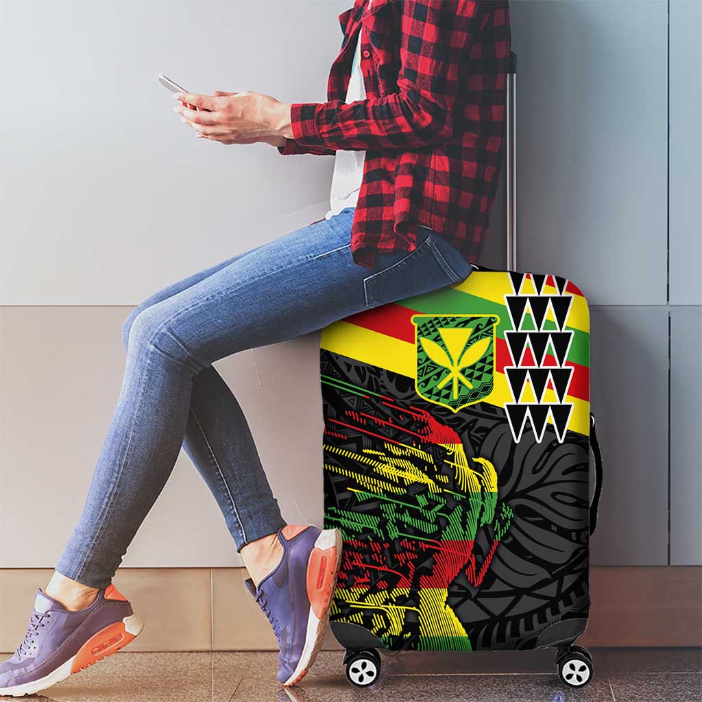Kanaka Maoli Running Luggage Cover Kakau Pattern with Kanaka Maoli Flag Color LT03 - Polynesian Pride