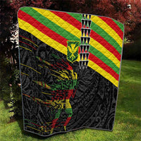 Kanaka Maoli Running Quilt Kakau Pattern with Kanaka Maoli Flag Color LT03 - Polynesian Pride