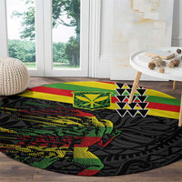 Kanaka Maoli Running Round Carpet Kakau Pattern with Kanaka Maoli Flag Color LT03 - Polynesian Pride
