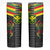Kanaka Maoli Running Skinny Tumbler Kakau Pattern with Kanaka Maoli Flag Color