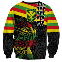 Kanaka Maoli Running Sweatshirt Kakau Pattern with Kanaka Maoli Flag Color LT03 - Polynesian Pride