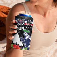 Honolulu Running Race 4 in 1 Can Cooler Tumbler Hawaii Marathon Kakau Art with Hibiscus and National Flag Style LT03 - Polynesian Pride