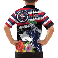 Honolulu Running Race Family Matching Short Sleeve Bodycon Dress and Hawaiian Shirt Hawaii Marathon Kakau Art with Hibiscus and National Flag Style LT03 - Polynesian Pride