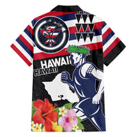 Honolulu Running Race Family Matching Summer Maxi Dress and Hawaiian Shirt Hawaii Marathon Kakau Art with Hibiscus and National Flag Style LT03 - Polynesian Pride