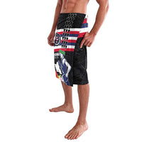 Honolulu Running Race Lavalava Hawaii Marathon Kakau Art with Hibiscus and National Flag Style