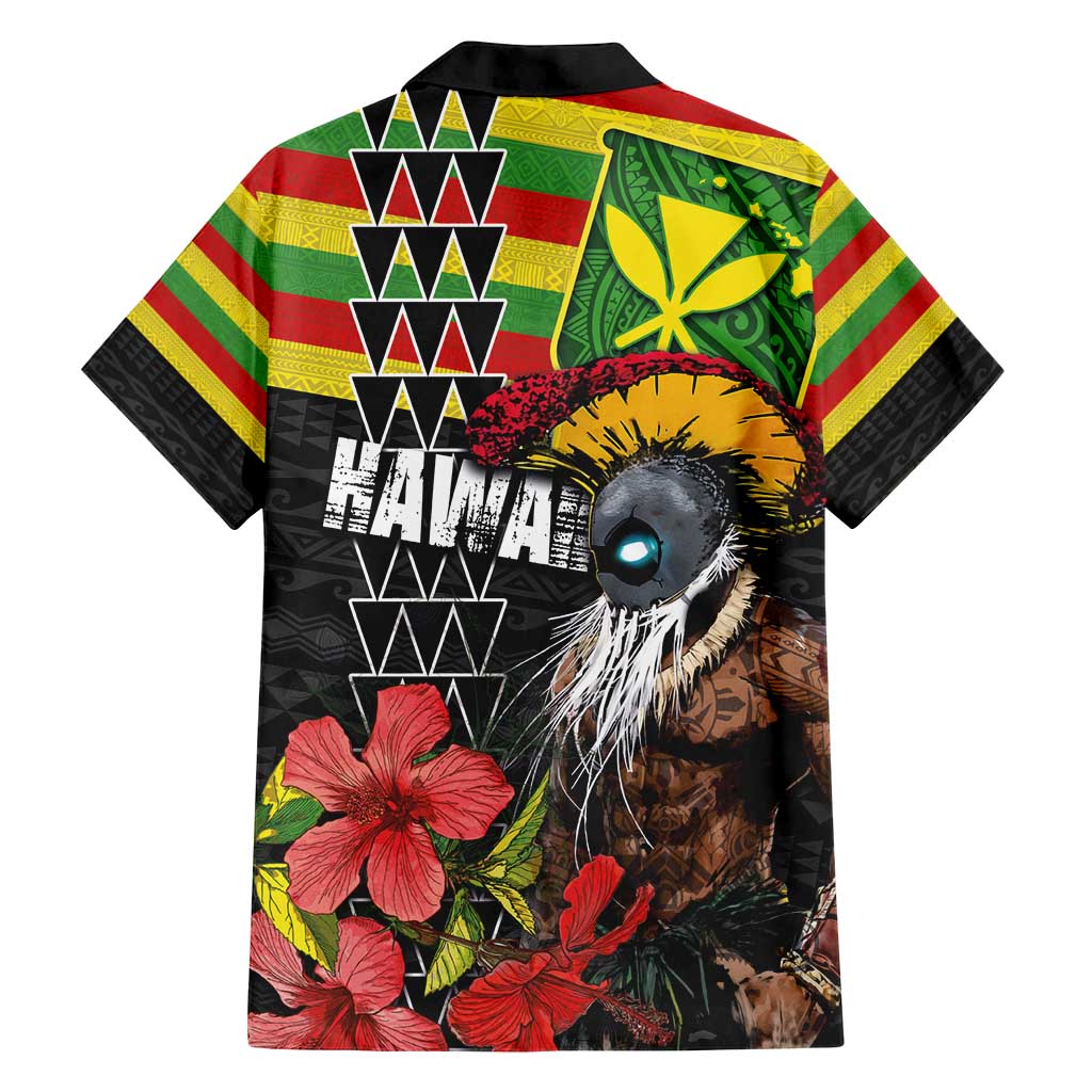 Kanaka Maoli Ikaika Warrior Family Matching Off Shoulder Maxi Dress and Hawaiian Shirt Hibiscus Kakau Art and Tapa Tribal Pattern LT03 - Polynesian Pride