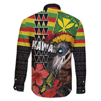 Kanaka Maoli Ikaika Warrior Family Matching Off Shoulder Maxi Dress and Hawaiian Shirt Hibiscus Kakau Art and Tapa Tribal Pattern LT03 - Polynesian Pride