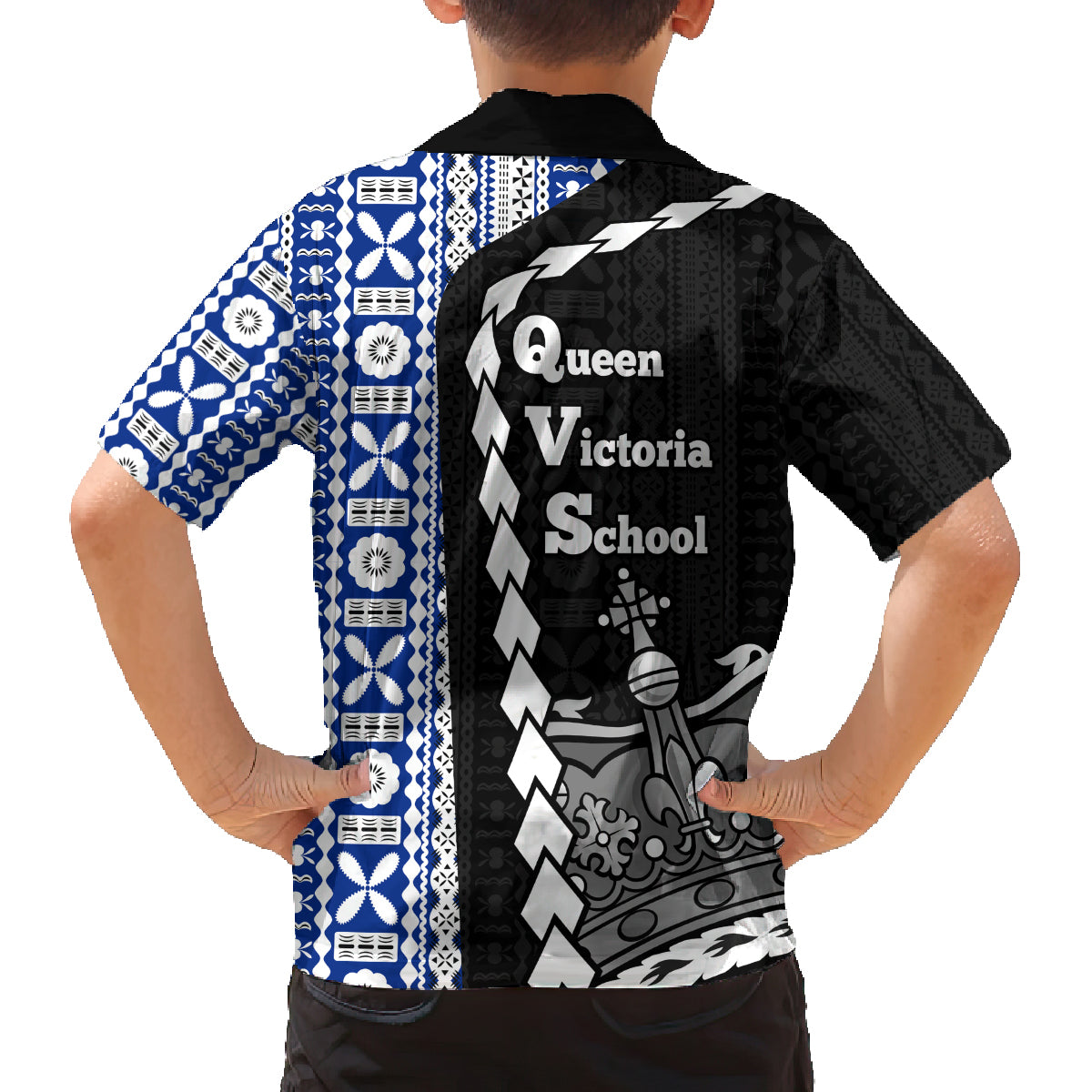 Fiji Queen Victoria School Family Matching Tank Maxi Dress and Hawaiian Shirt Tapa and Polynesian Tribal Pattern Half Style LT03 - Polynesian Pride