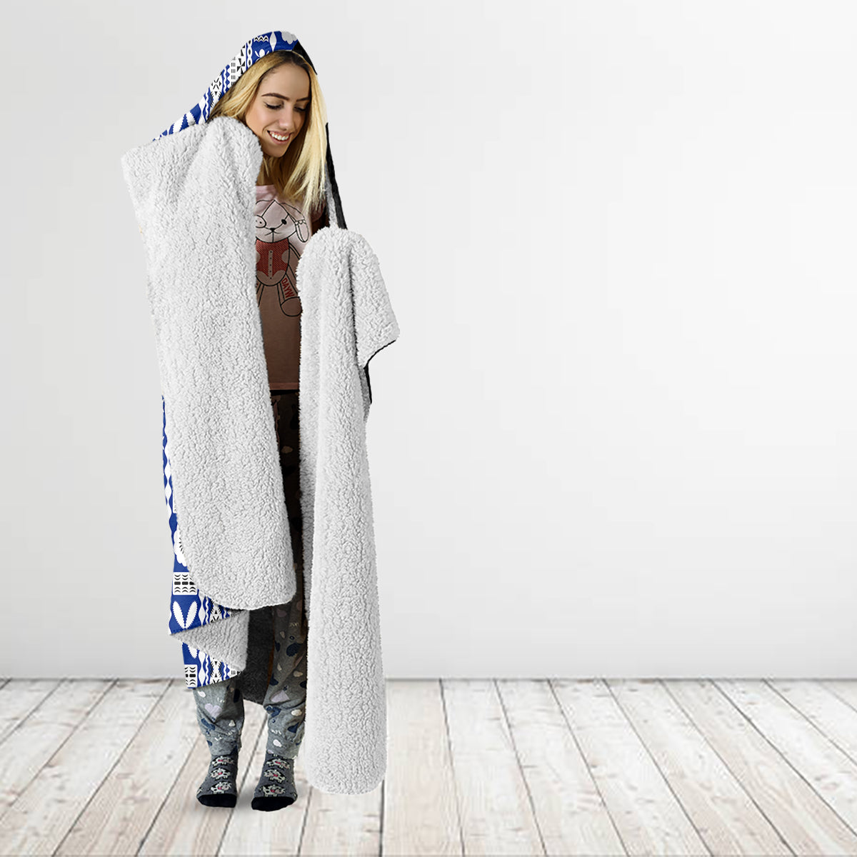 Fiji Queen Victoria School Hooded Blanket Tapa and Polynesian Tribal Pattern Half Style LT03 - Polynesian Pride