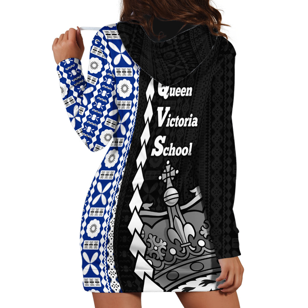 Fiji Queen Victoria School Hoodie Dress Tapa and Polynesian Tribal Pattern Half Style LT03 - Polynesian Pride