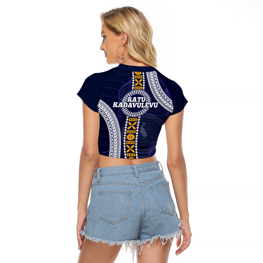 Fiji Ratu Kadavulevu School Raglan Cropped T Shirt Tapa and Polynesian Tribal Pattern LT03 - Polynesian Pride