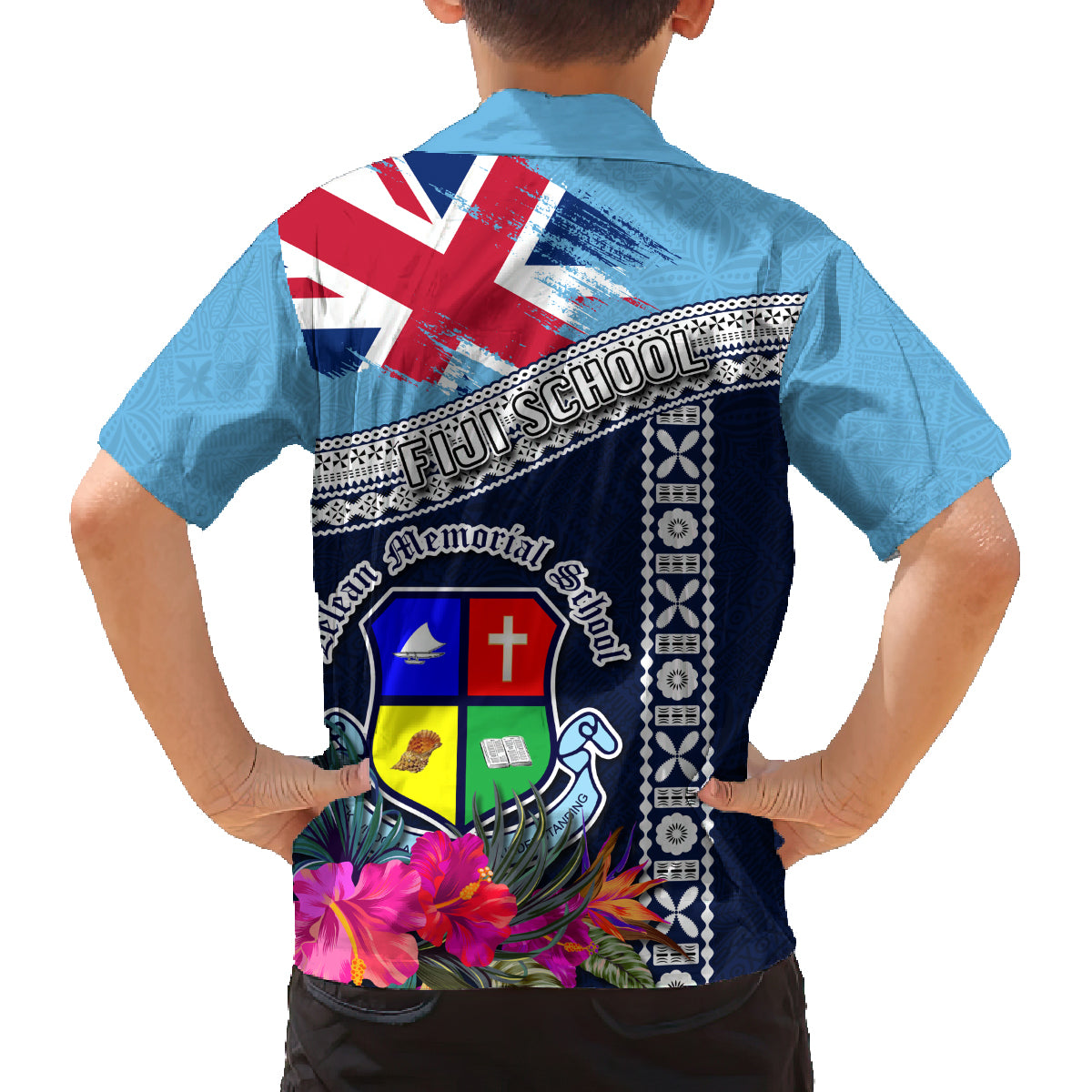 Fiji Lelean Memorial School Family Matching Long Sleeve Bodycon Dress and Hawaiian Shirt Tapa and Polynesian Tribal Pattern LT03 - Polynesian Pride