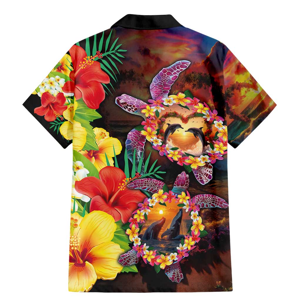 Hawaiian Sea Animals Love Couple Family Matching Mermaid Dress and Hawaiian Shirt Aloha Sunset Symphony LT03 - Polynesian Pride