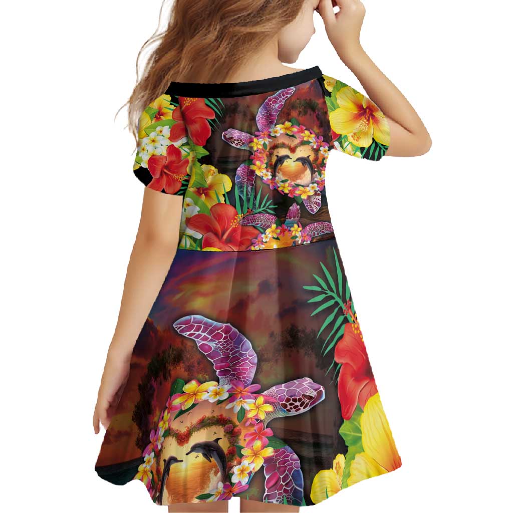 Hawaiian Sea Animals Love Couple Family Matching Off Shoulder Maxi Dress and Hawaiian Shirt Aloha Sunset Symphony LT03 - Polynesian Pride