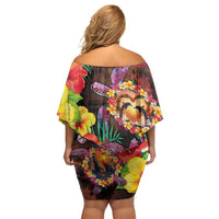Hawaiian Sea Animals Love Couple Family Matching Off Shoulder Short Dress and Hawaiian Shirt Aloha Sunset Symphony LT03 - Polynesian Pride