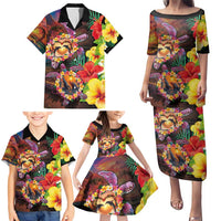 Hawaiian Sea Animals Love Couple Family Matching Puletasi and Hawaiian Shirt Aloha Sunset Symphony LT03 - Polynesian Pride