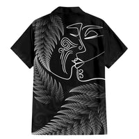 New Zealand Valentine's Day Family Matching Mermaid Dress and Hawaiian Shirt Silver Fern and Line Art Love Couple LT03 - Polynesian Pride