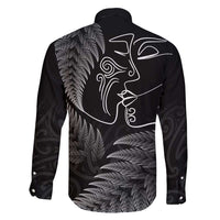 New Zealand Valentine's Day Family Matching Puletasi and Hawaiian Shirt Silver Fern and Line Art Love Couple LT03 - Polynesian Pride