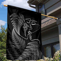 New Zealand Valentine's Day Garden Flag Silver Fern and Line Art Love Couple LT03 - Polynesian Pride