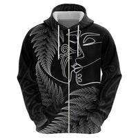 New Zealand Valentine's Day Hoodie Silver Fern and Line Art Love Couple LT03 - Polynesian Pride