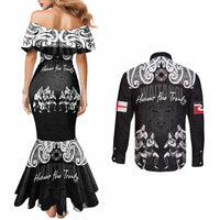 Aotearoa Waitangi Day - Toitu Te Tiriti Couples Matching Mermaid Dress and Long Sleeve Button Shirt New Zealand Honour the Treaty LT03 - Polynesian Pride