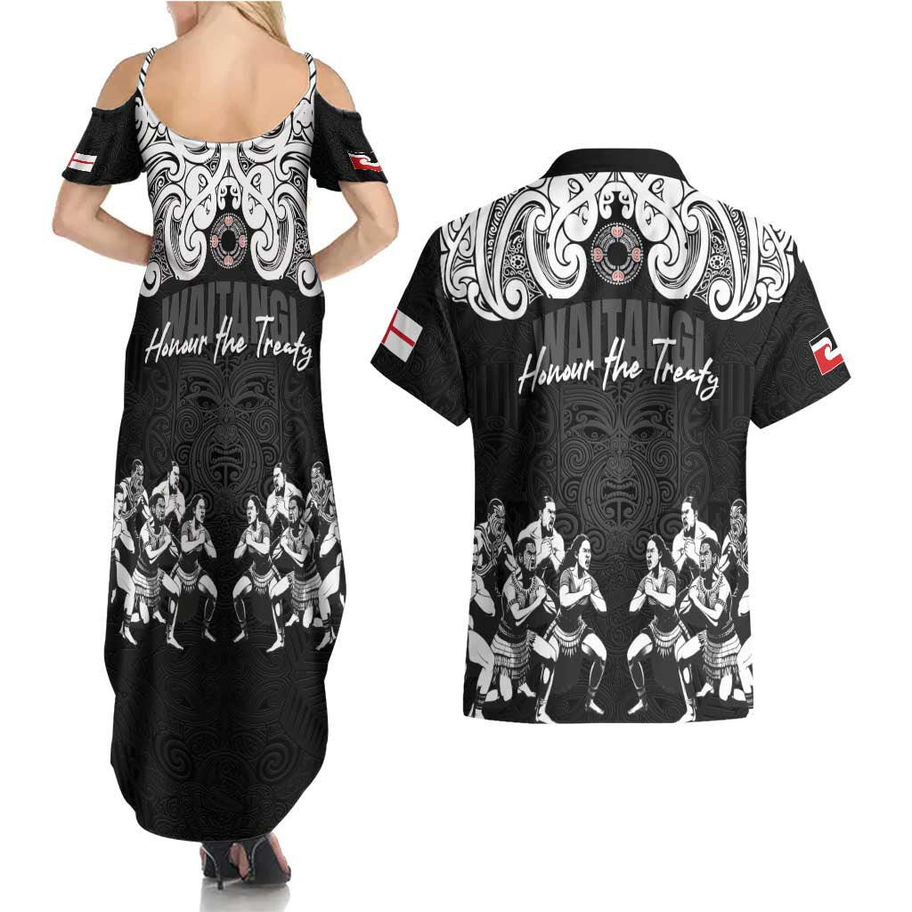 Aotearoa Waitangi Day - Toitu Te Tiriti Couples Matching Summer Maxi Dress and Hawaiian Shirt New Zealand Honour the Treaty LT03 - Polynesian Pride