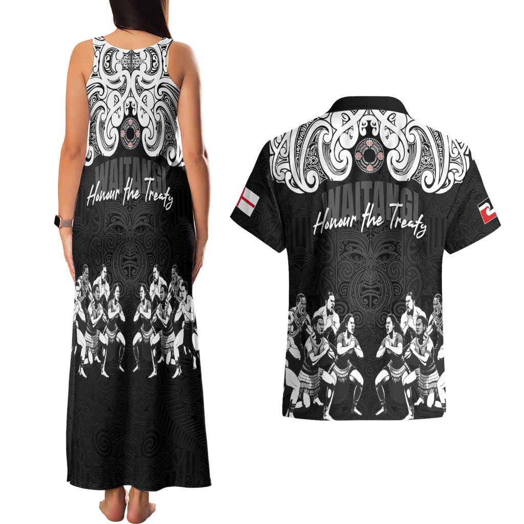 Aotearoa Waitangi Day - Toitu Te Tiriti Couples Matching Tank Maxi Dress and Hawaiian Shirt New Zealand Honour the Treaty LT03 - Polynesian Pride