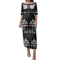 Aotearoa Waitangi Day - Toitu Te Tiriti Family Matching Puletasi and Hawaiian Shirt New Zealand Honour the Treaty LT03 Mom's Dress Black - Polynesian Pride