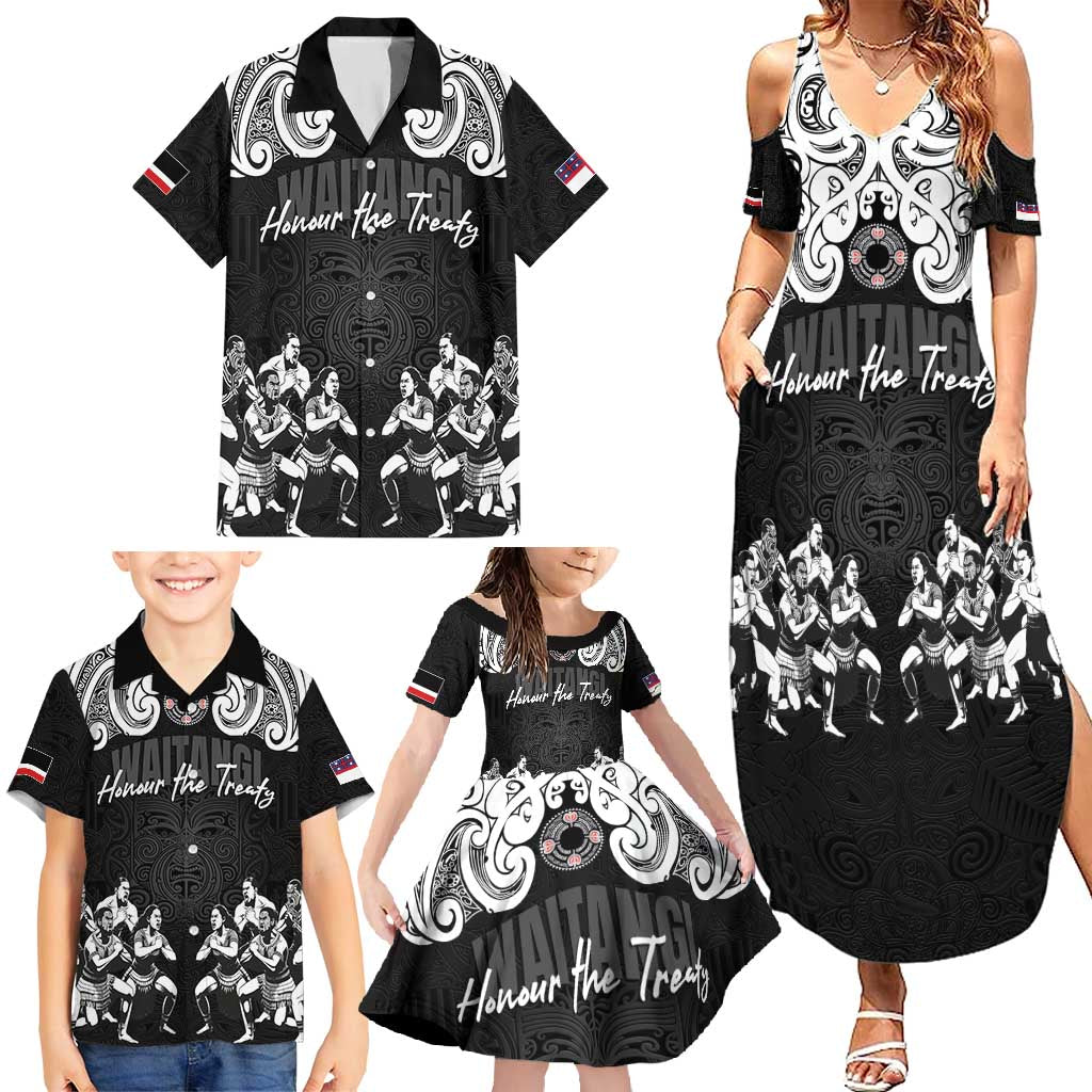 Aotearoa Waitangi Day - Toitu Te Tiriti Family Matching Summer Maxi Dress and Hawaiian Shirt New Zealand Honour the Treaty LT03 - Polynesian Pride