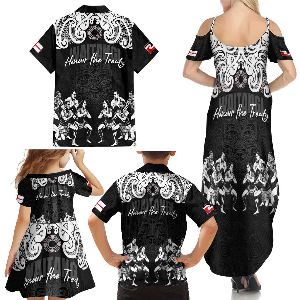 Aotearoa Waitangi Day - Toitu Te Tiriti Family Matching Summer Maxi Dress and Hawaiian Shirt New Zealand Honour the Treaty LT03 - Polynesian Pride