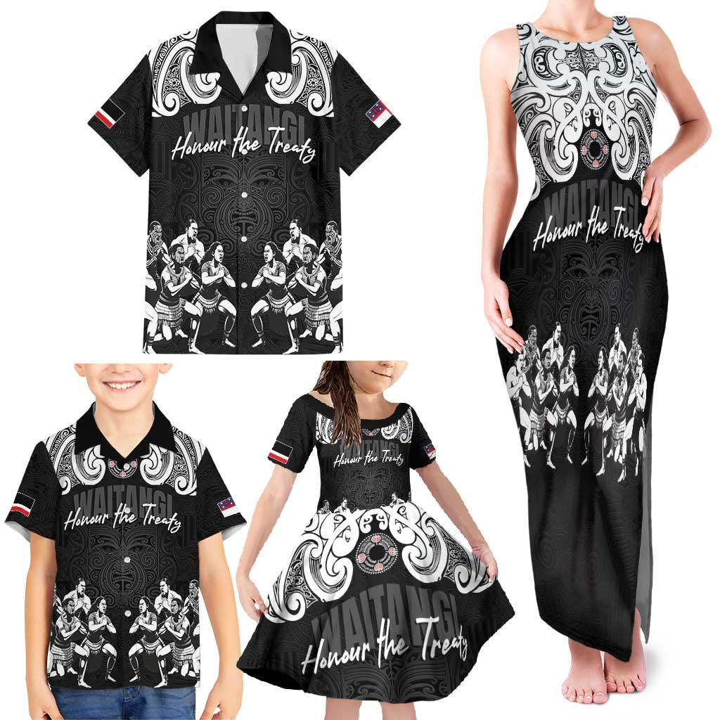 Aotearoa Waitangi Day - Toitu Te Tiriti Family Matching Tank Maxi Dress and Hawaiian Shirt New Zealand Honour the Treaty LT03 - Polynesian Pride